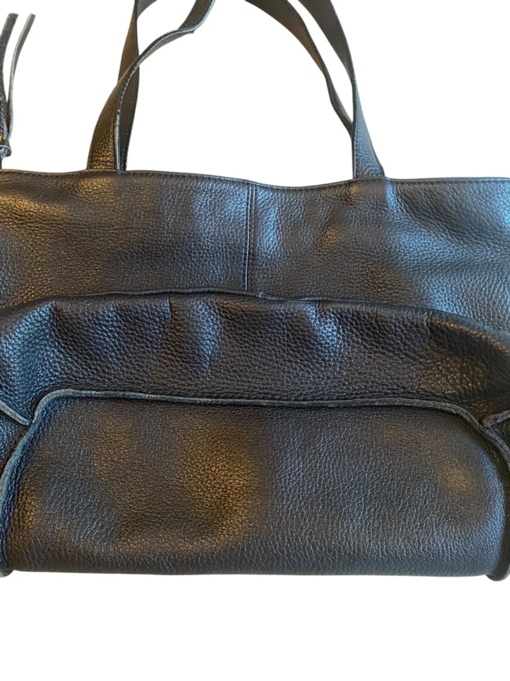 Sanctuary Black Leather Tote Hobo Bag with Braided Side Details